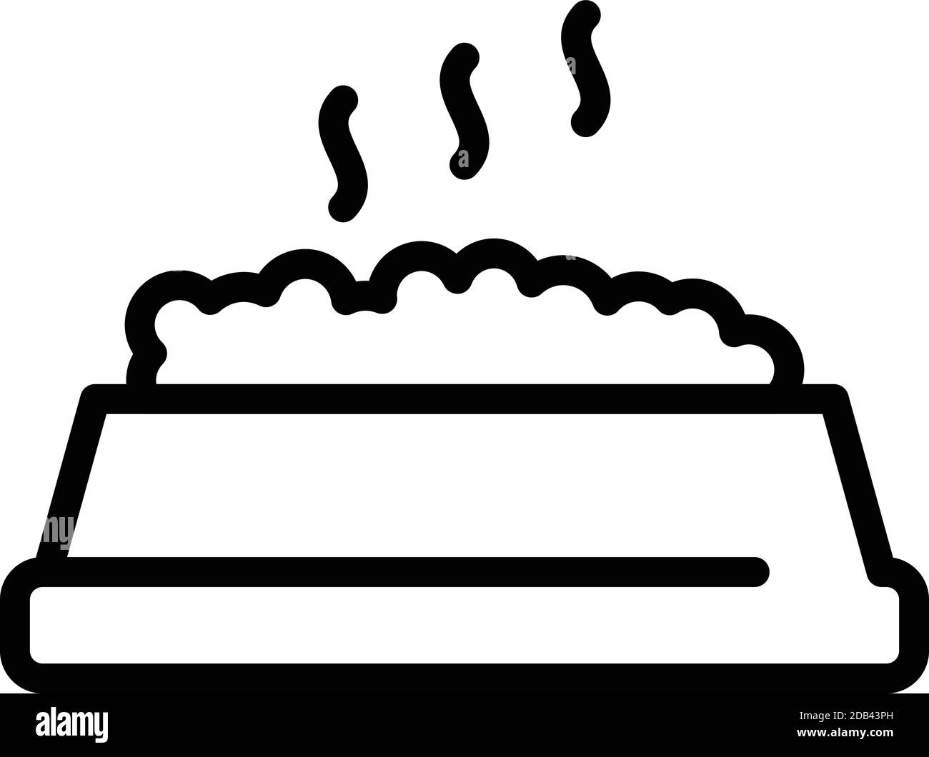 Katzensymbol für warme Mahlzeiten. Skizzieren heiße Mahlzeit Katze Vektor-Symbol für Web-Design isoliert auf weißem Hintergrund Stock Vektor