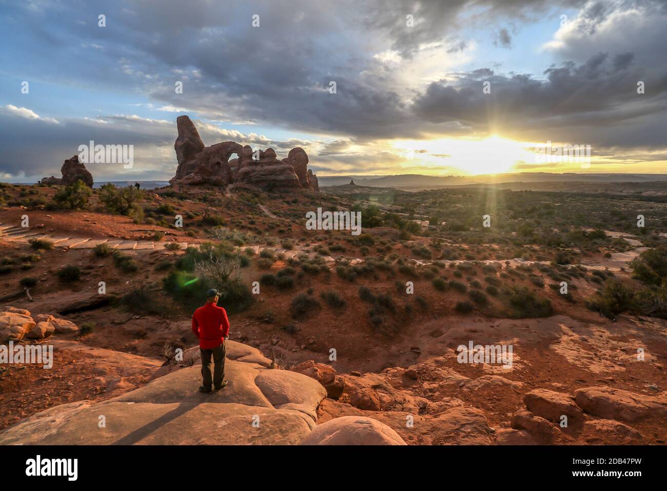 Blick auf den Sonnenuntergang, Moab, Utah Stockfoto