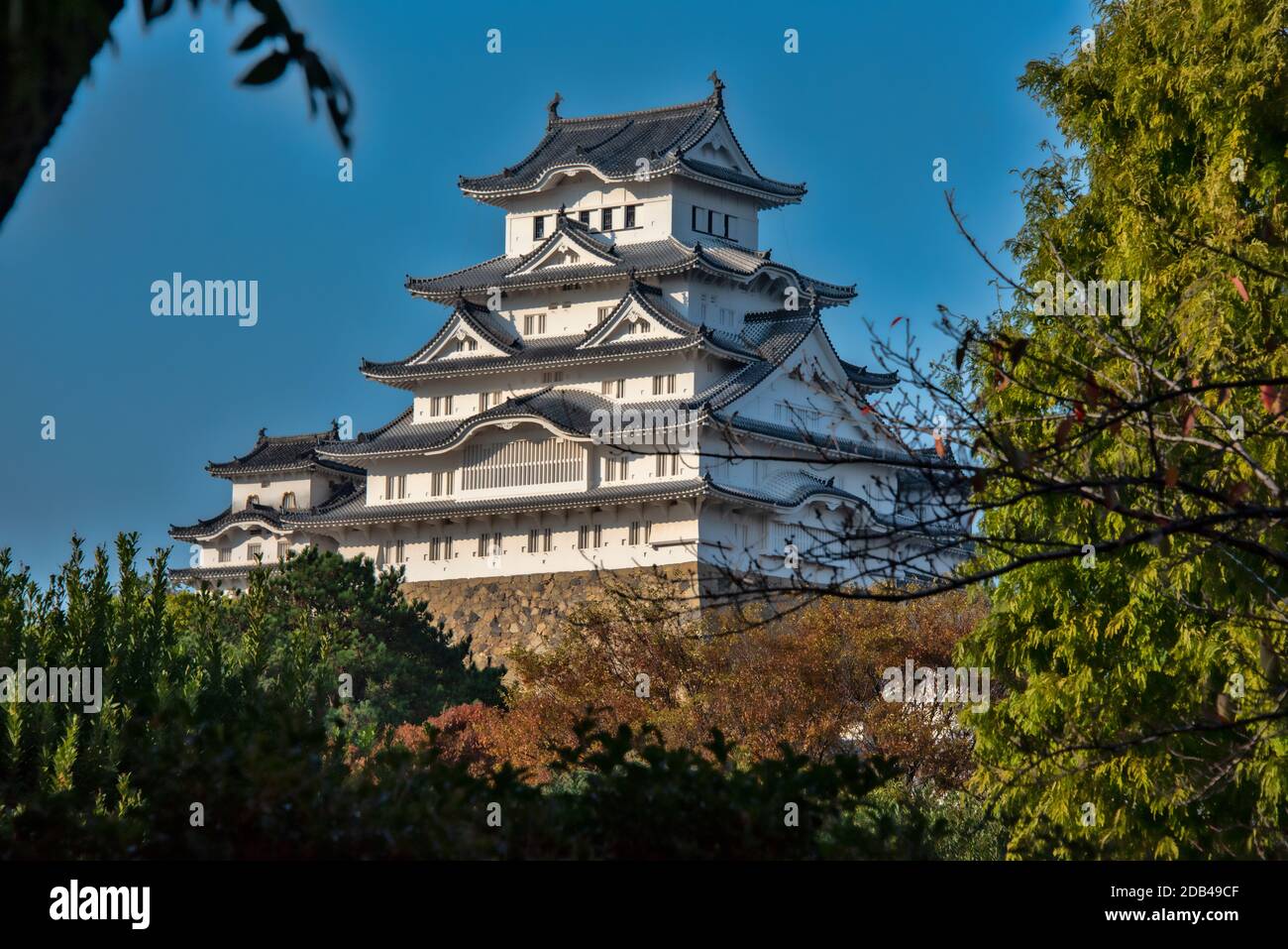 Himeji Burg genannt der Weiße Reiher oder Weißer Reiher Burg, Himeji, Japan. Unesco-Weltkulturerbe. Stockfoto