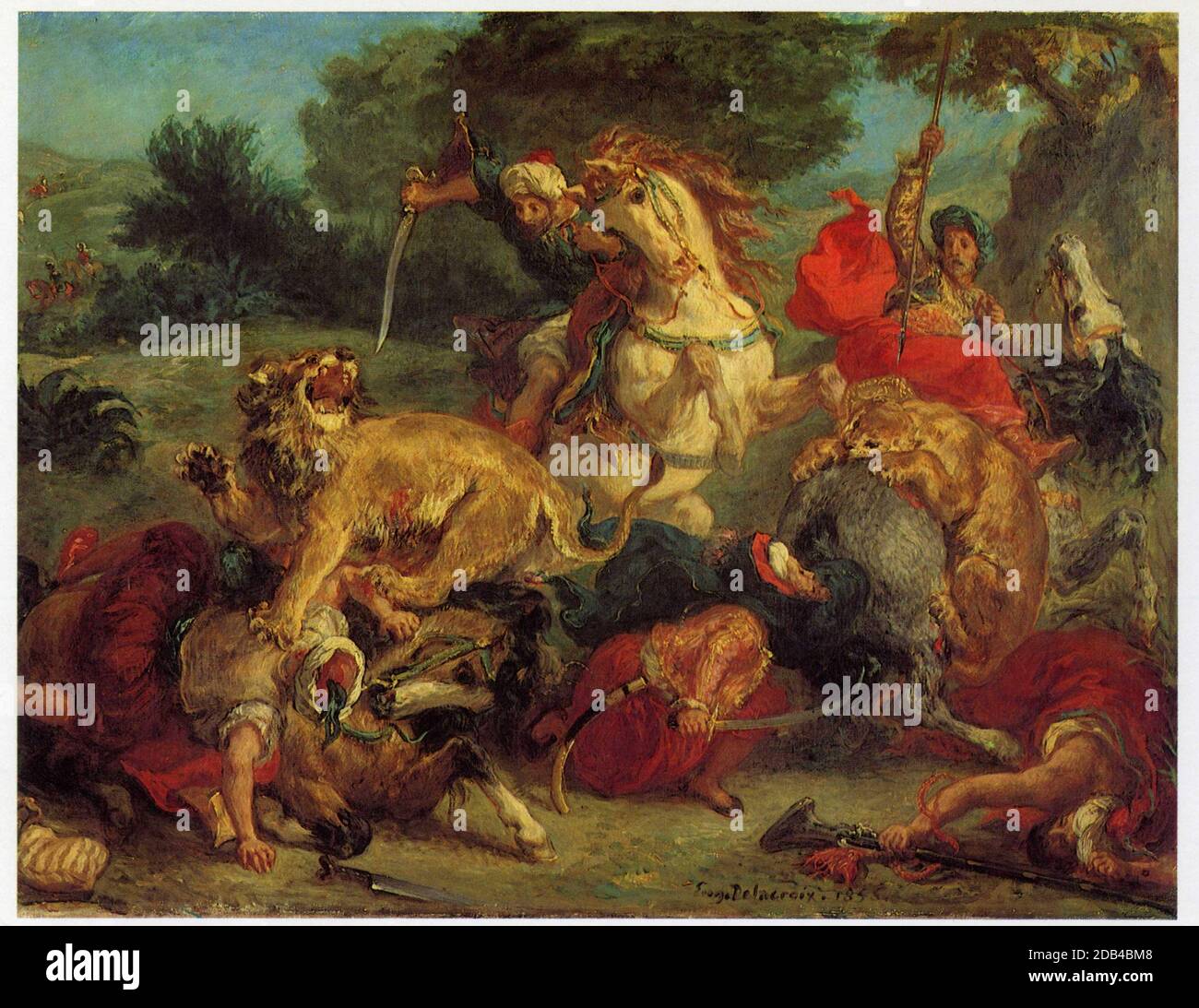 Eugène Delacroix. 1798-1863. Die Löwenjagd Stockfoto