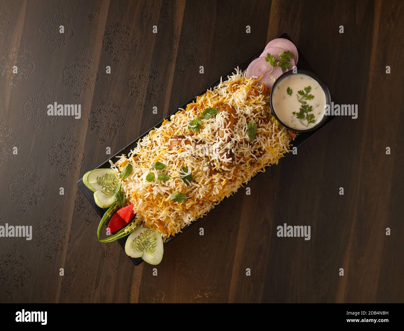 Traditionelles Biryani - Indisches Mughalai-Essen Stockfoto