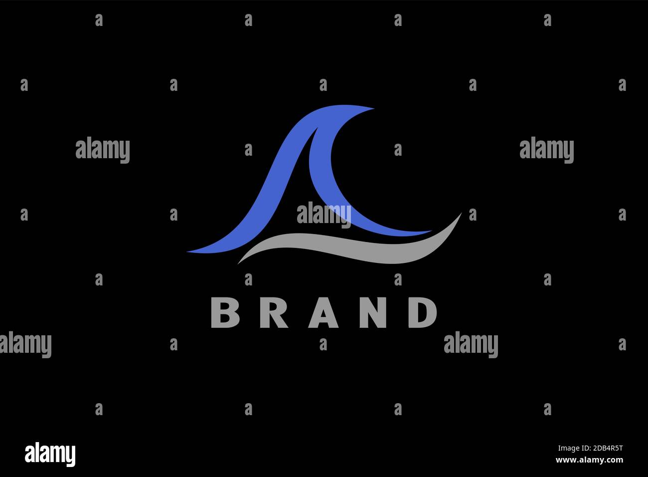 Abstraktes Wellenlogo mit Buchstabe EIN Designkonzept, moderne und elegante Ozean-Logoillustration. Stock Vektor