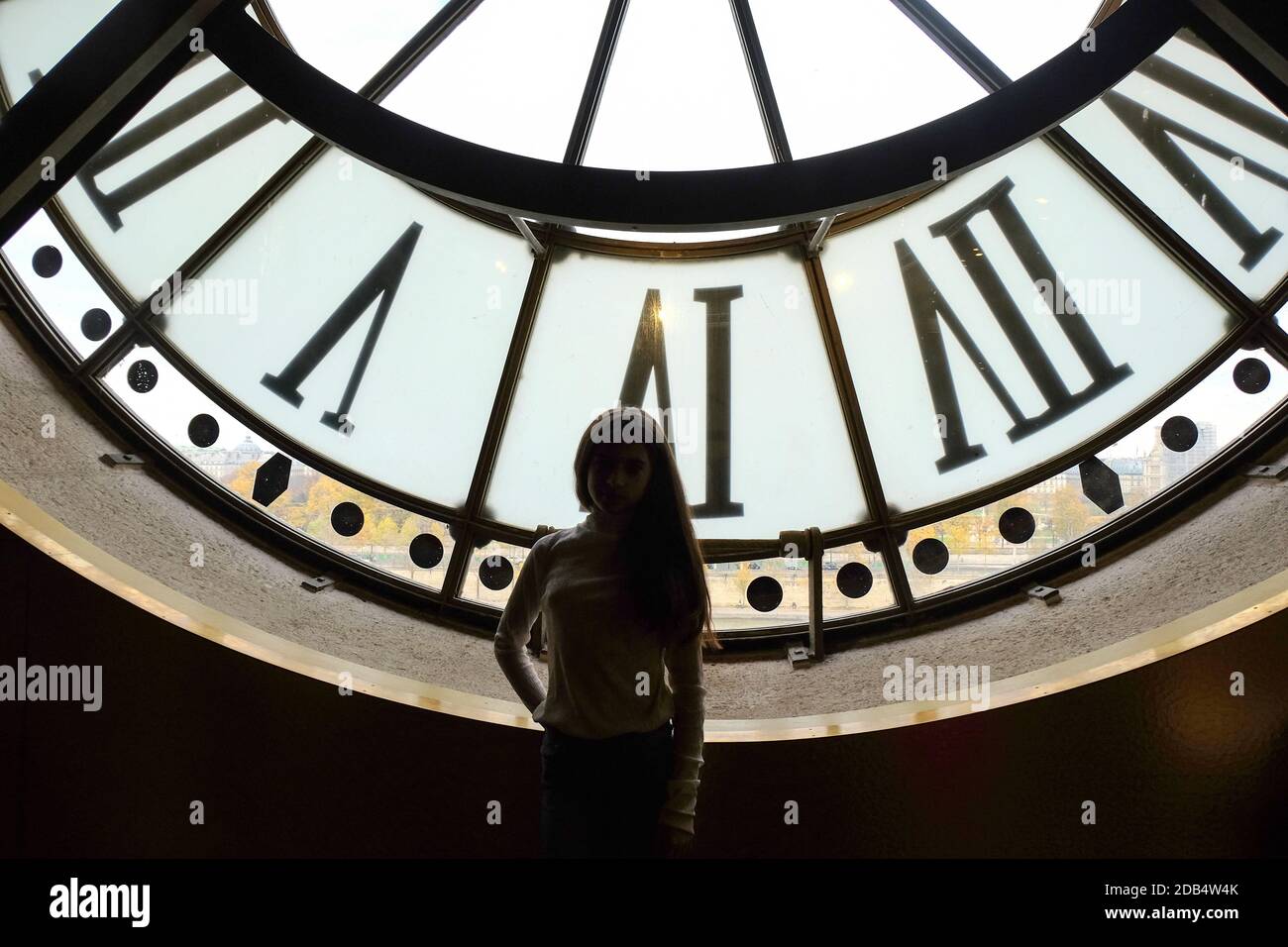 Paris, Frankreich, November 2017: Große Uhr im Musée d'Orsay, Paris, Ile-de-France, Frankreich Stockfoto