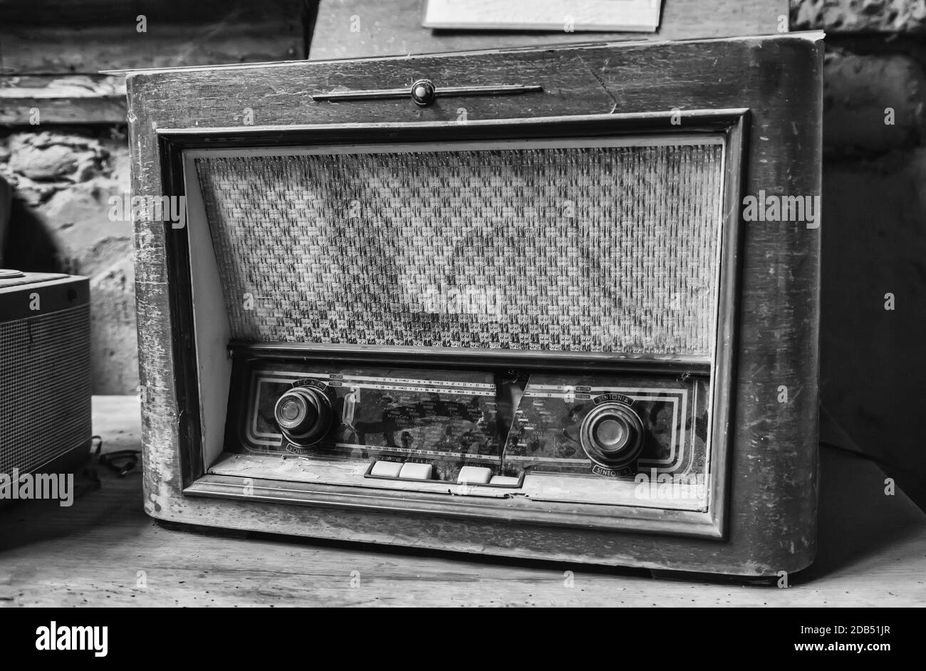 Altes Radio, Detail des alten Kommunikation Stockfoto