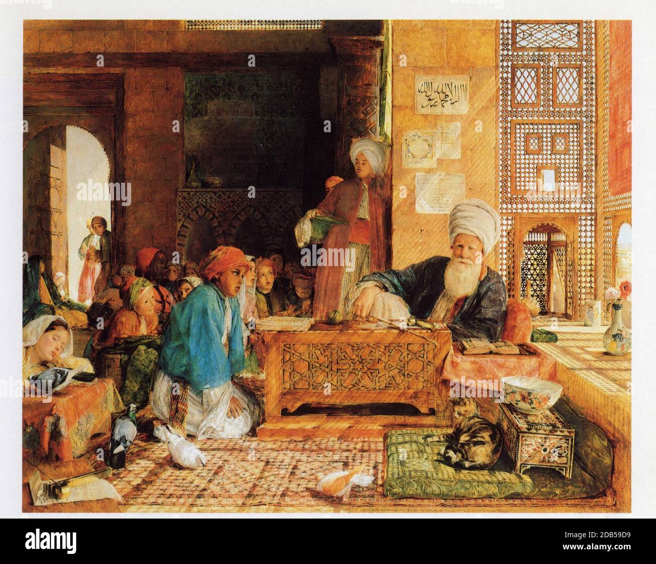 John Frederick Lewis 1805-1876. Eine Türkische Schule in der Nähe von Kairo Stockfoto