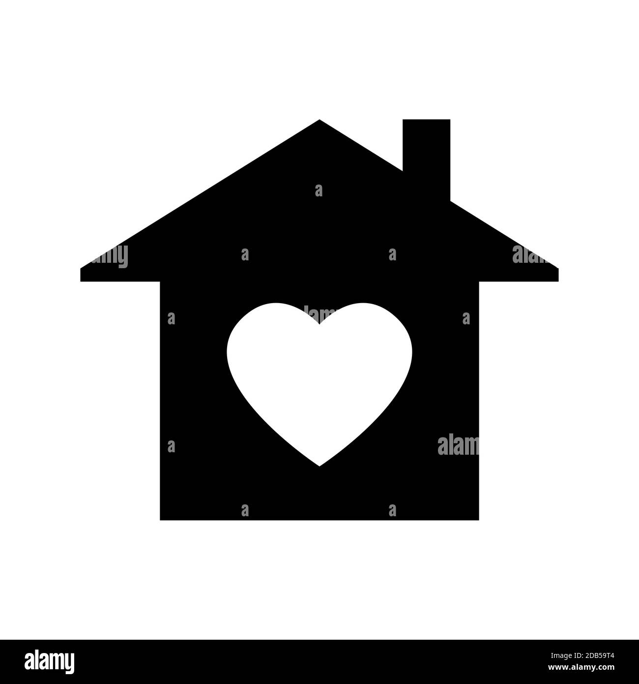 Einfaches Haus Symbol mit einem Herzen. Vektorbild. Stock Vektor
