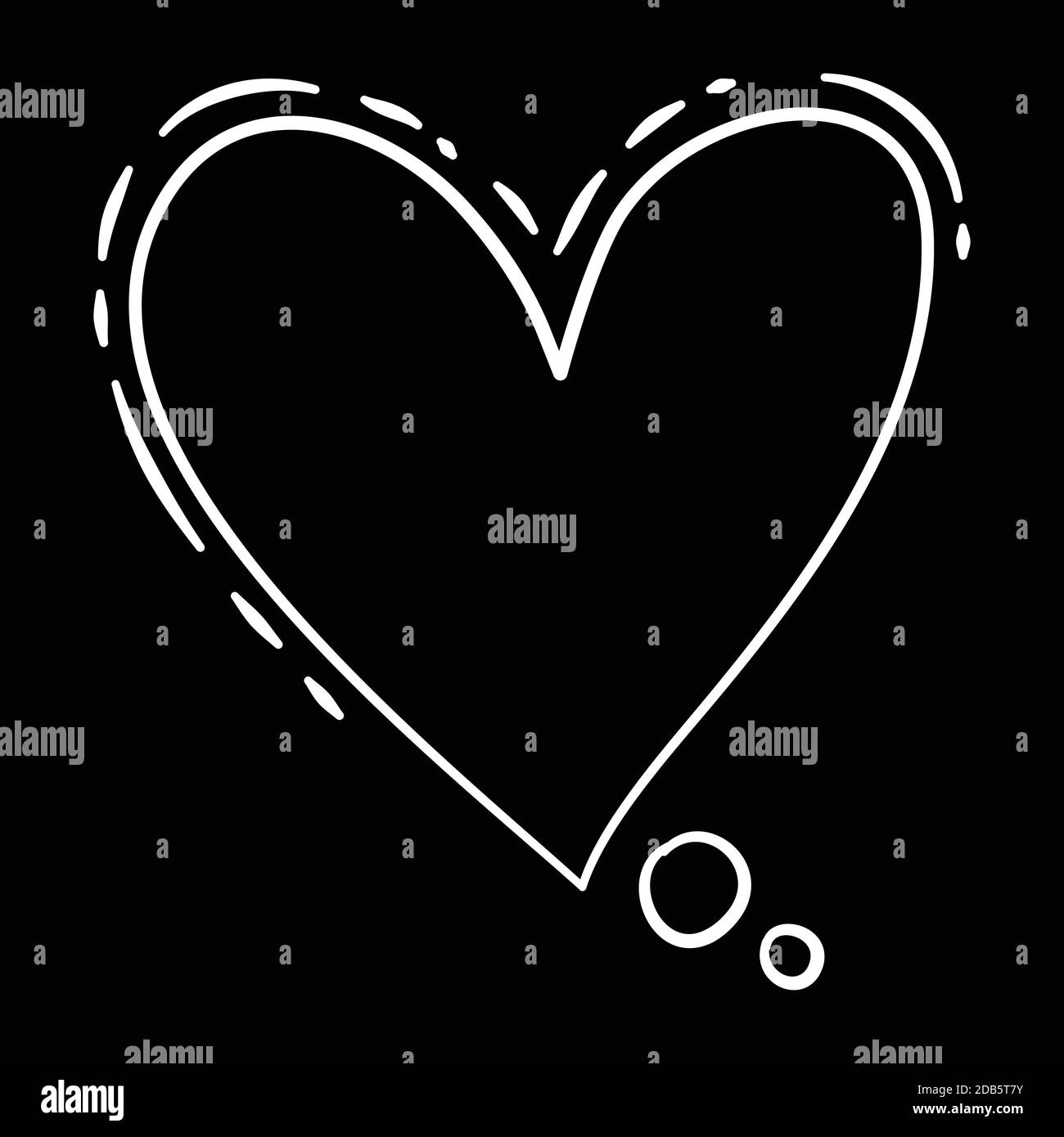 Comic valentine Herz Sprechblase Pop Art Symbol, Hand gezeichnet und umreißen Stil Stock Vektor