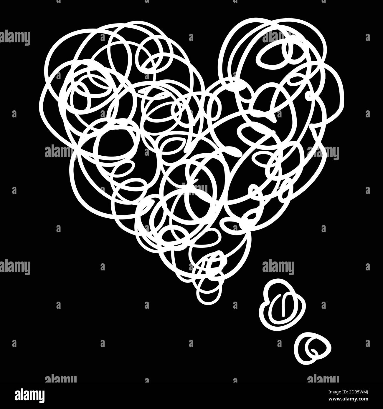 Comic valentine Herz Sprechblase Pop Art Symbol, Hand gezeichnet und umreißen Stil Stock Vektor
