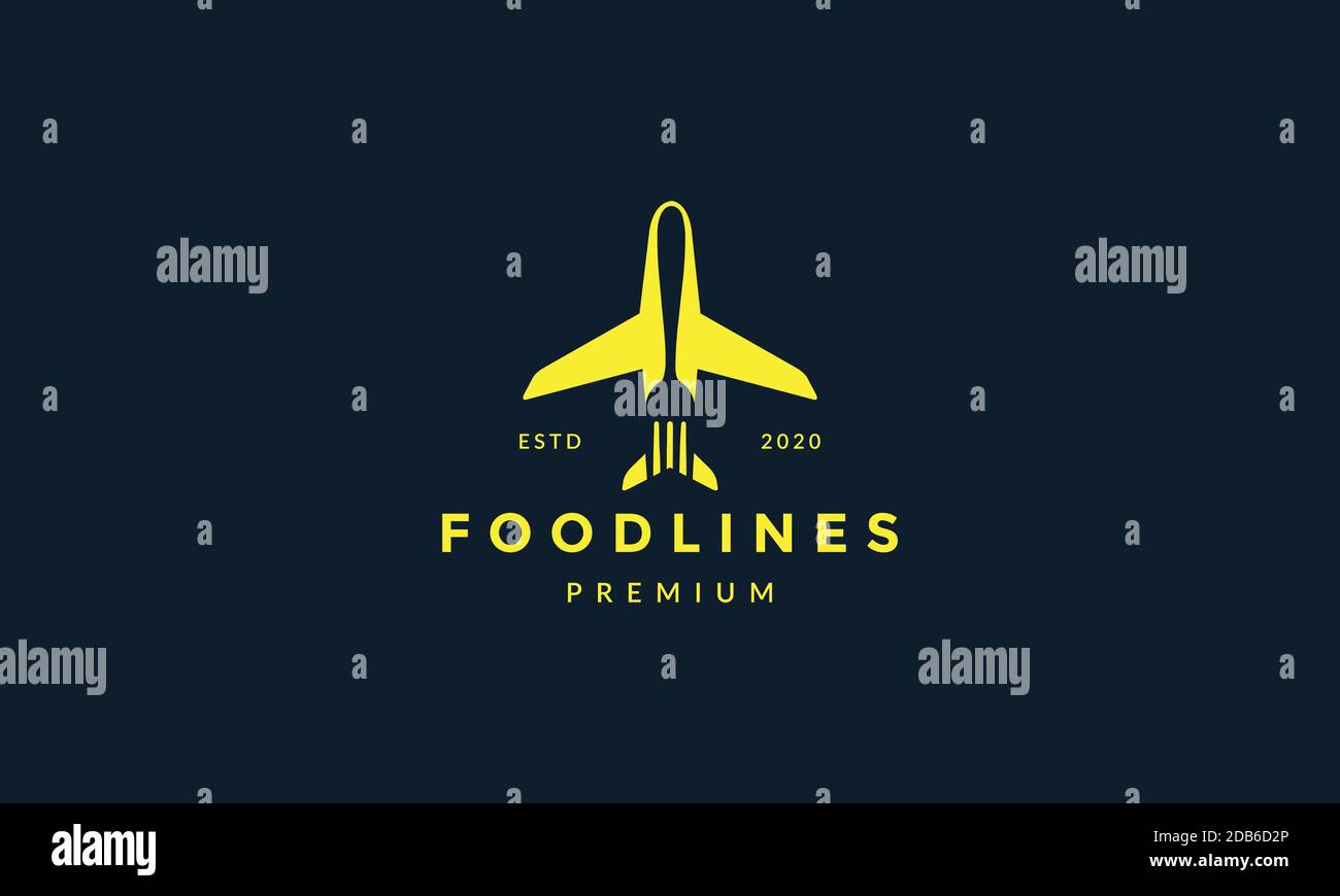 Flugzeug mit Gabel für Lebensmittel oder Restaurant modernes Logo Symbol  vektorgrafik Design Stock-Vektorgrafik - Alamy