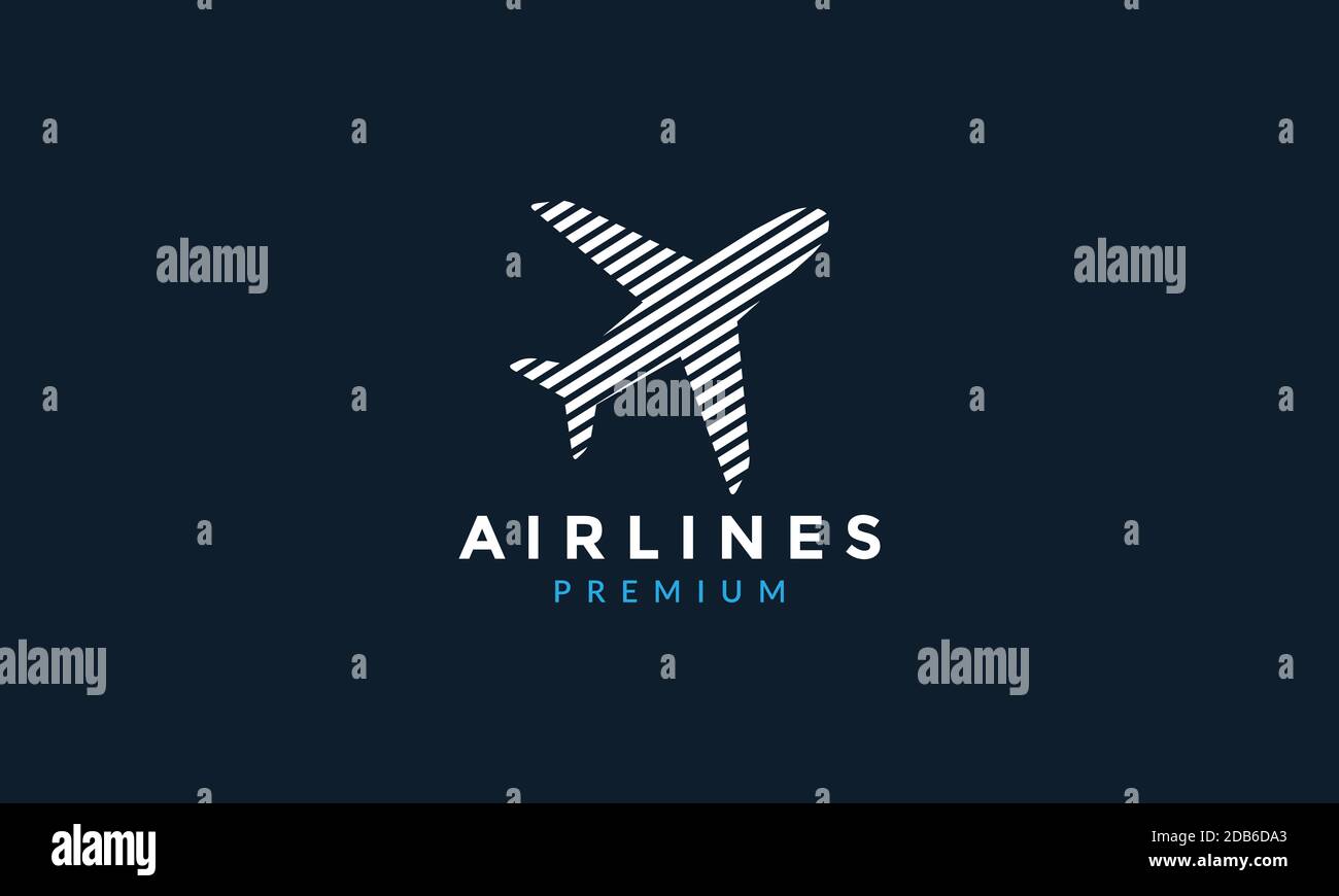 Flugzeug Silhouette moderne fett Linie Logo Symbol Vektor Illustration Design Stock Vektor