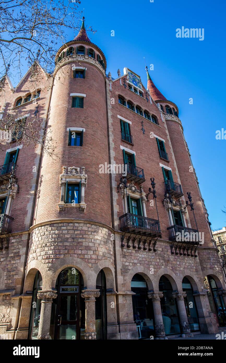 Casa de les Punxes in Barcelona Spanien Stockfoto