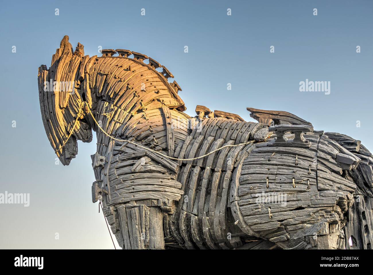 Canakkale, Türkei - 07.23.2019. Statue des Trojanischen Pferdes in Canakkale an einem Sommermorgen Stockfoto