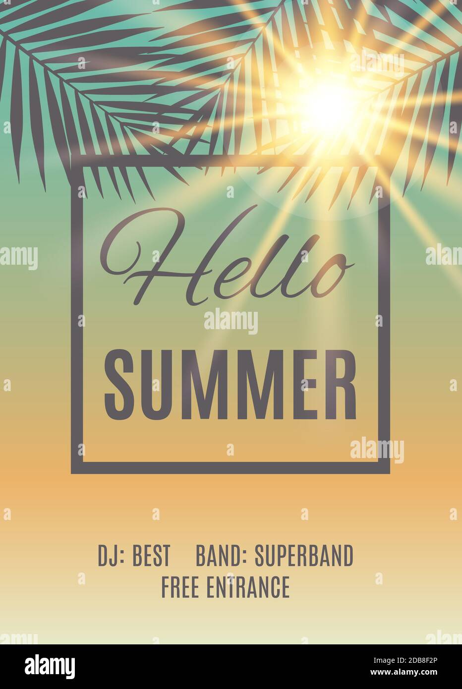 Sommer Party Plakat Hintergrund. Vektor-illustration Stockfoto