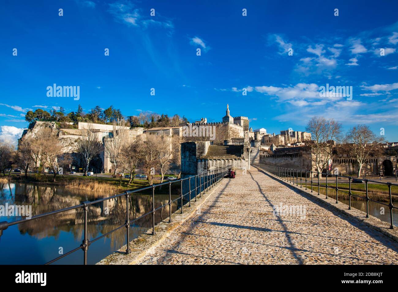 Auch die berühmte Brücke von Avignon Pont Saint-Benezet bei Avignon Frankreich Stockfoto