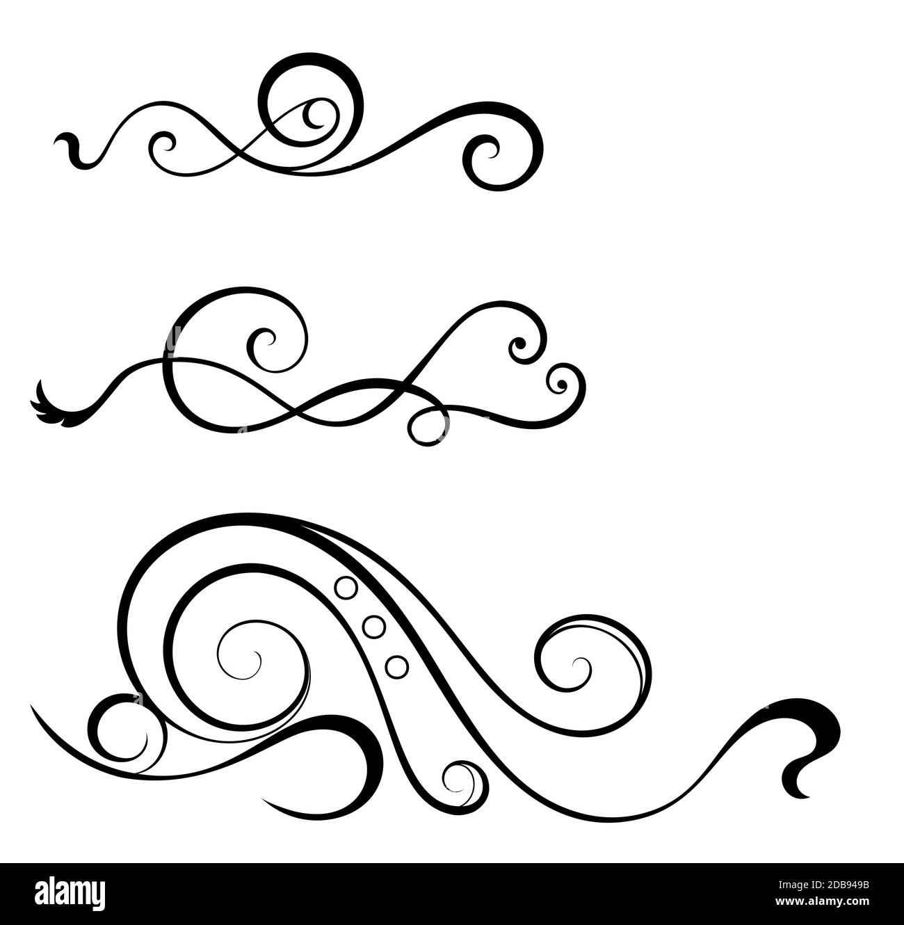 Wirbelnde Elemente für Design. Stock Vektor