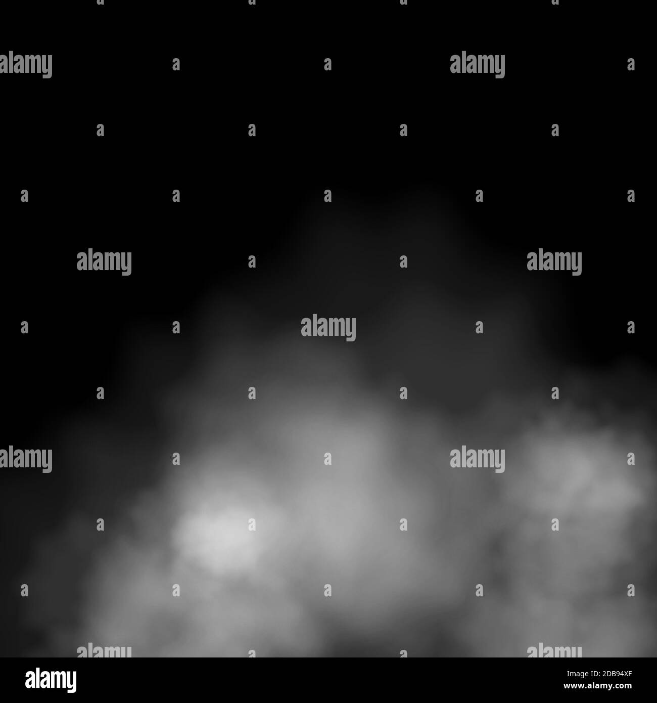 Weißer Nebel, Rauch oder Nebel auf schwarzem Hintergrund. Halloween Special Effect Thema Komposition. EPS 10 Vektordatei enthalten Stockfoto