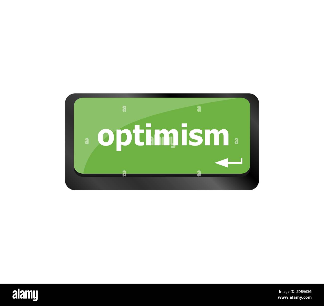 Optimismus-Taste auf der Laptop-Tastatur Nahaufnahme Stockfoto