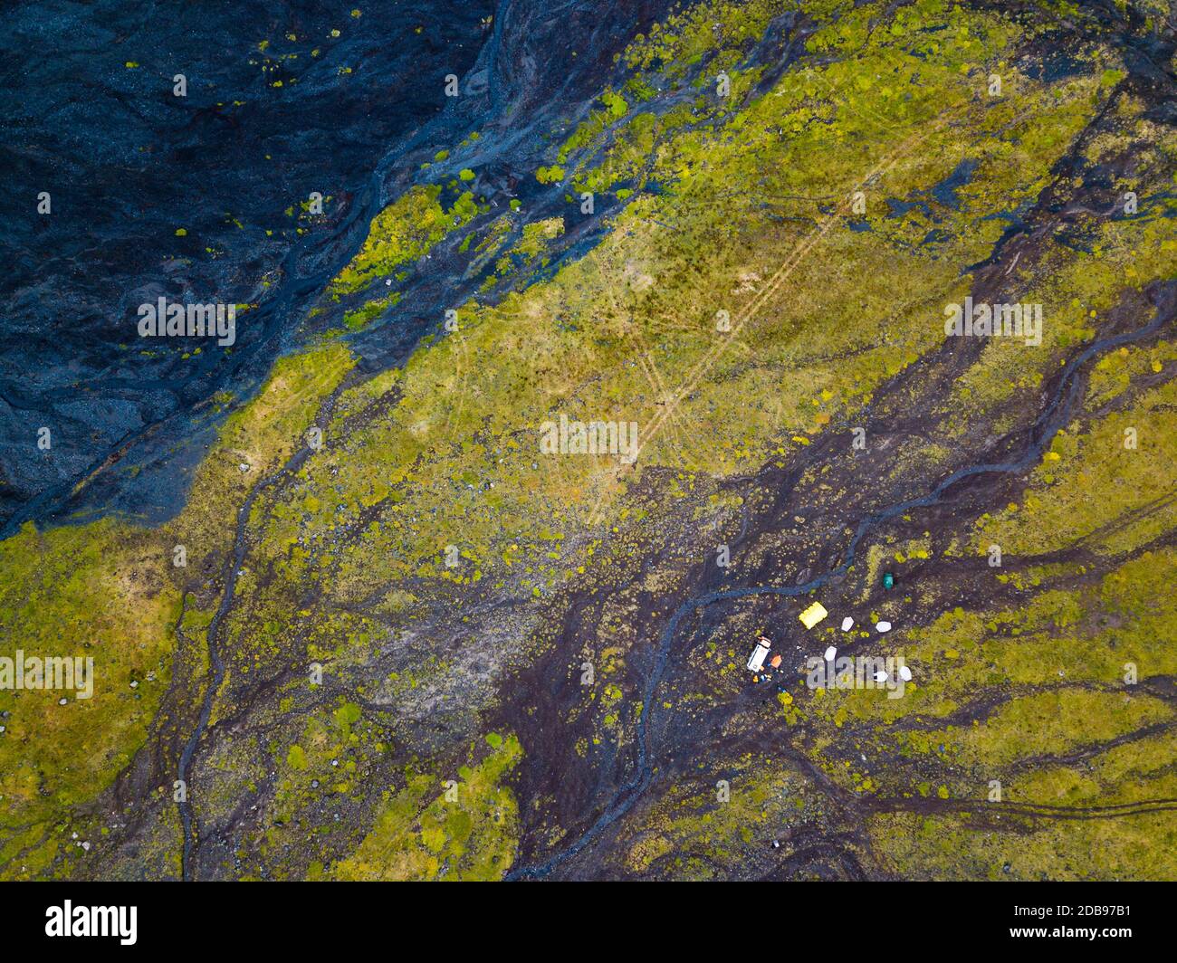 Luftaufnahme der Tundra, Jelizovo, Kamtschatka Halbinsel, Russland Stockfoto