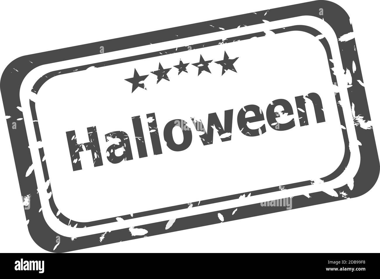 Halloween Grunge Gummistempel isoliert auf weißem Hintergrund Stockfoto