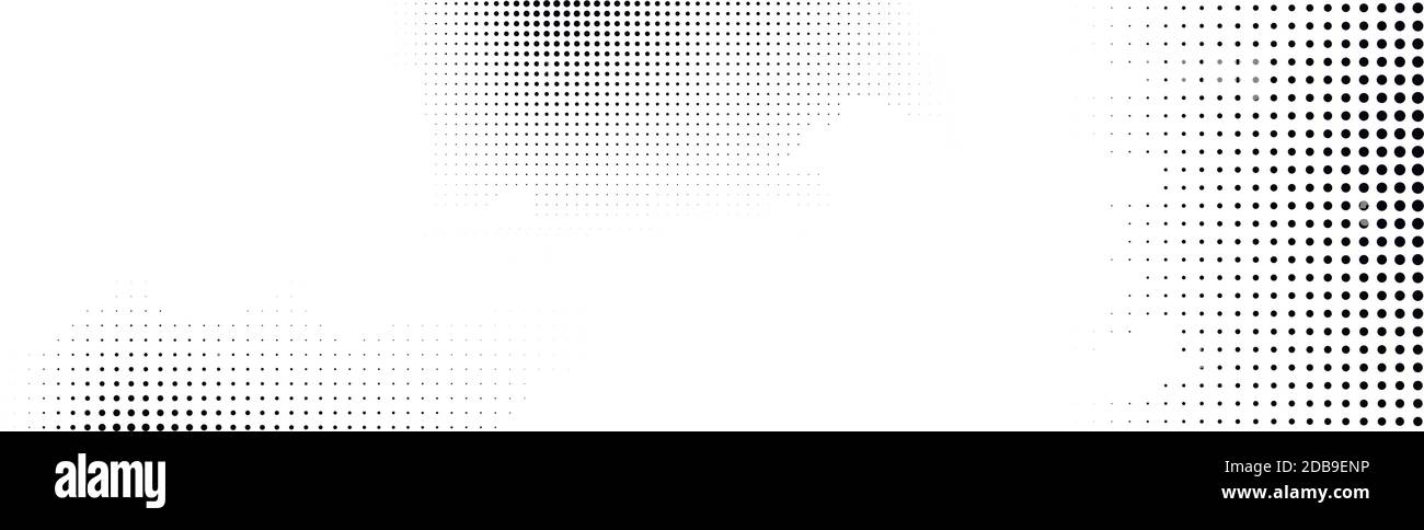 Viele Punkte auf einem weißen Hintergrund Panorama Stock Vektor