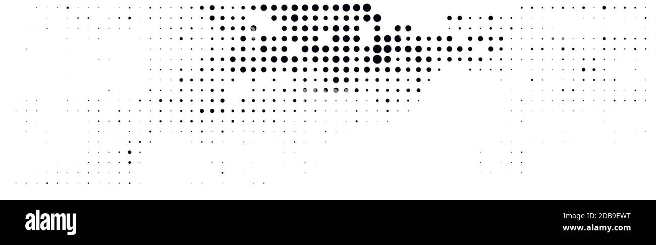 Viele Punkte auf einem weißen Hintergrund Panorama Stock Vektor