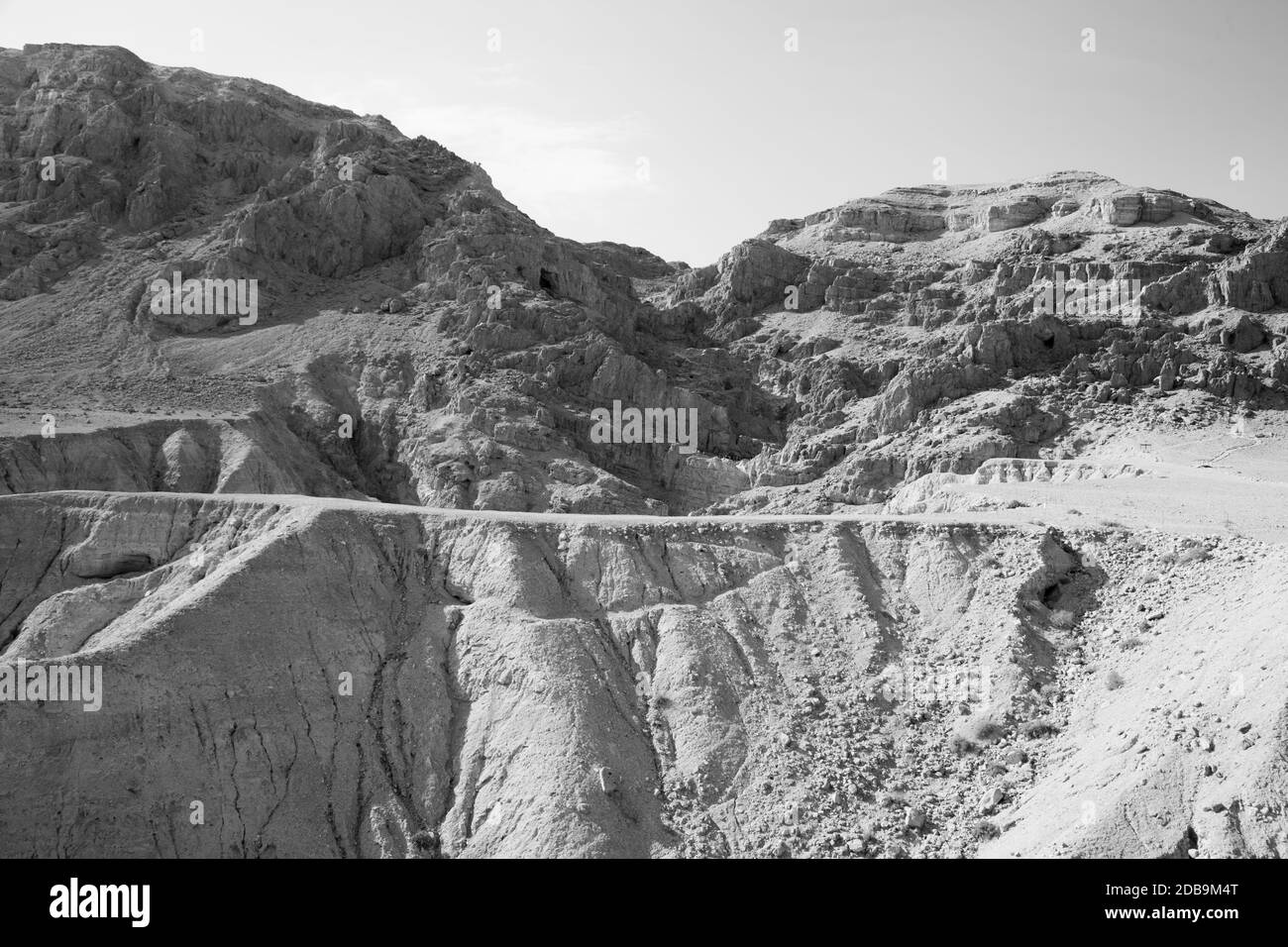 Israel Wüste in Schwarz und Weiß Stockfoto