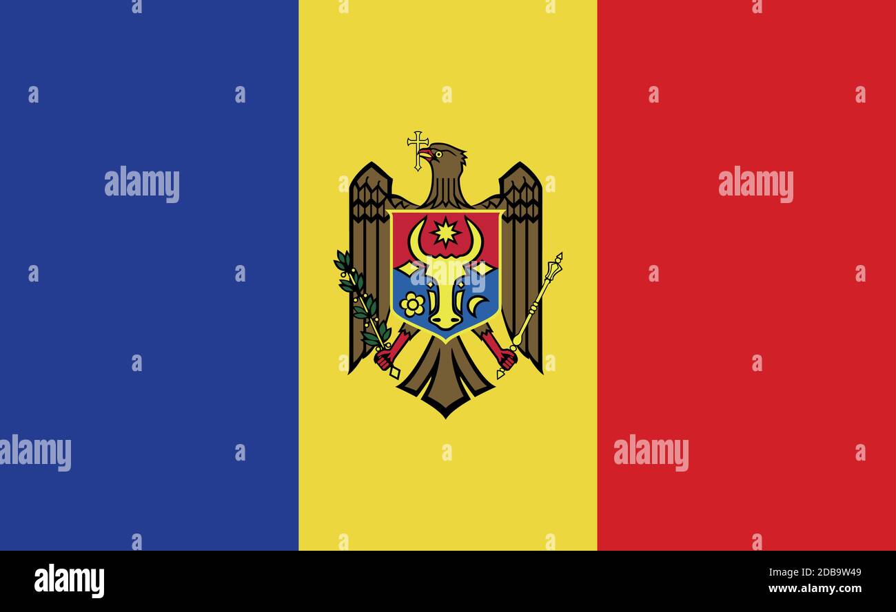 Moldawien Nationalflagge in exakten Proportionen - Vektor-Illustration Stock Vektor