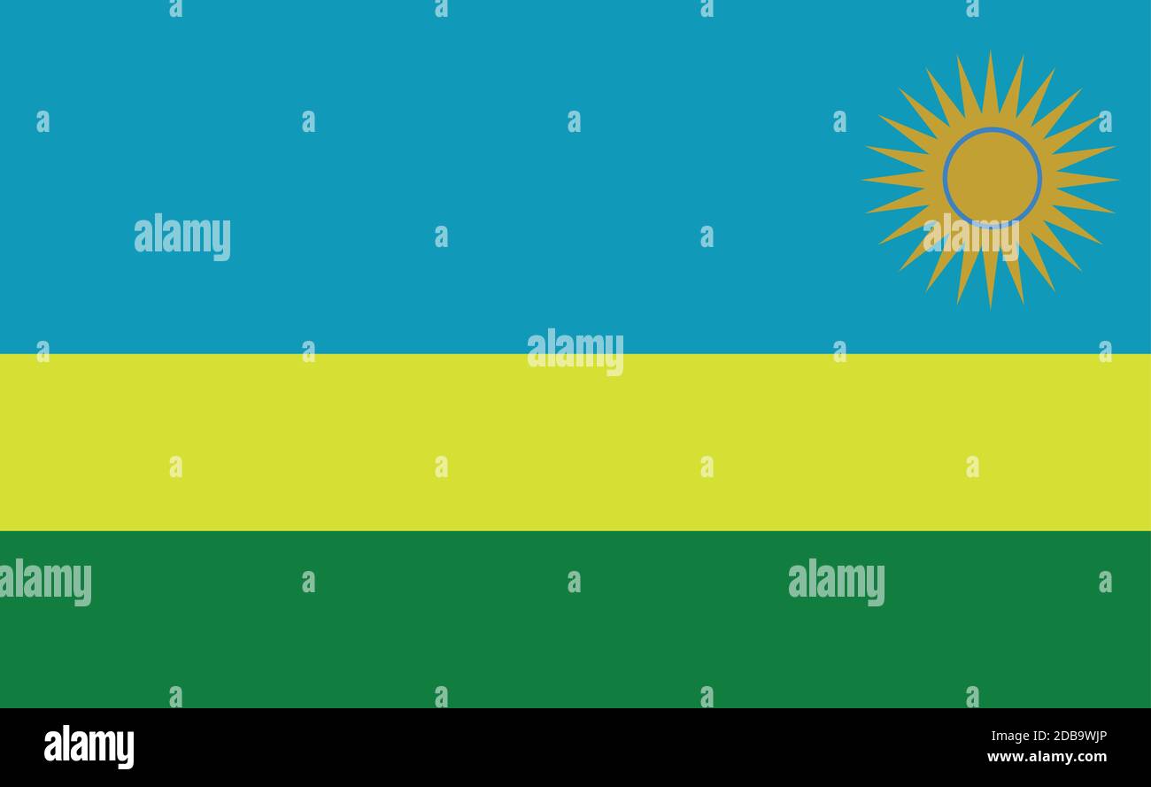 Ruanda Nationalflagge in exakten Proportionen - Vektor-Illustration Stock Vektor