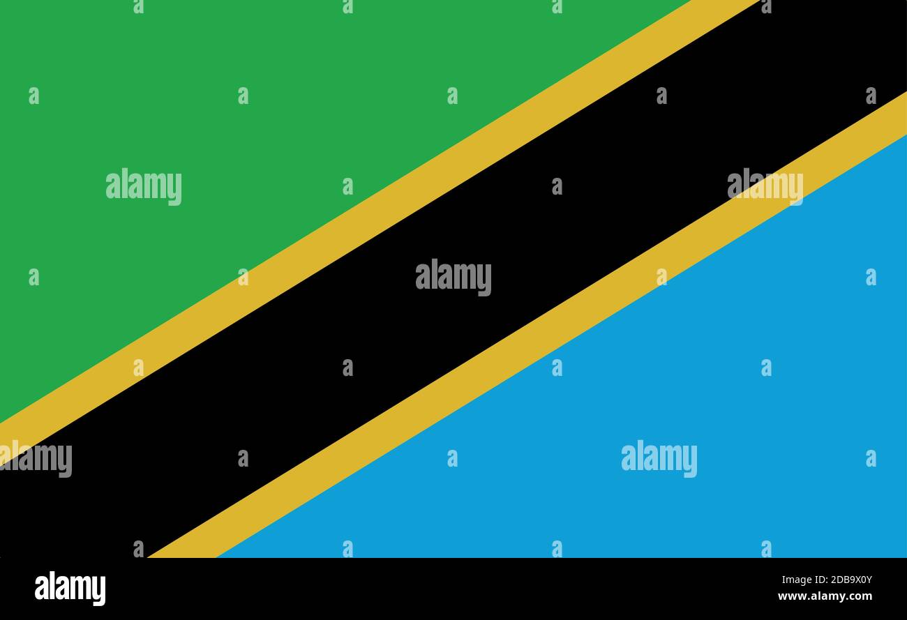 Tansania Nationalflagge in exakten Proportionen - Vektor-Illustration Stock Vektor