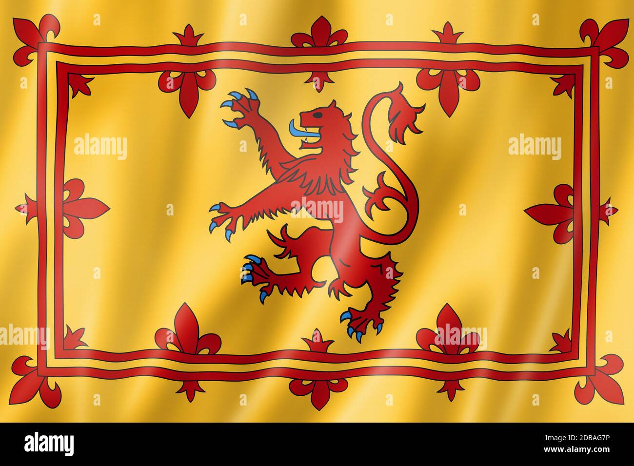 Royal Banner of Scotland, Vereinigtes Königreich. 3D-Darstellung Stockfoto