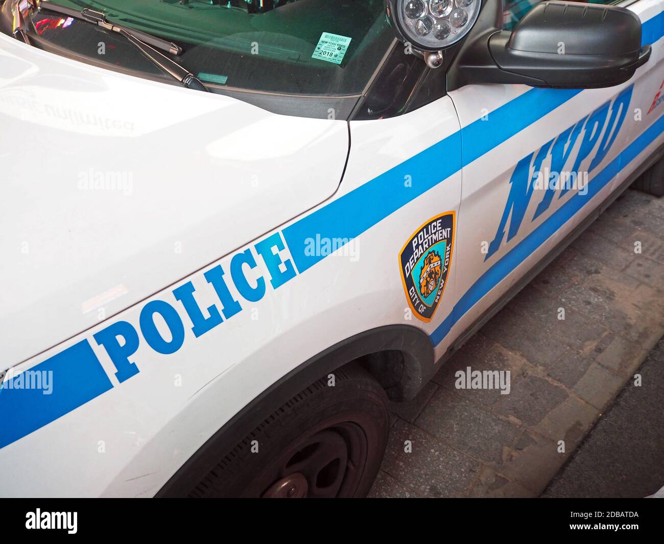 NYPD Fahrzeug Detail, Times Square, Manhattan, New York City, USA Stockfoto
