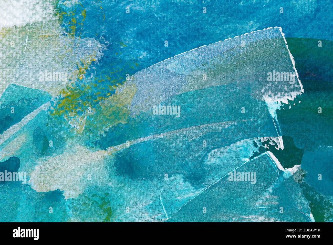 Handbemalte hellblaue und weiße Aquarelltextur. Stockfoto