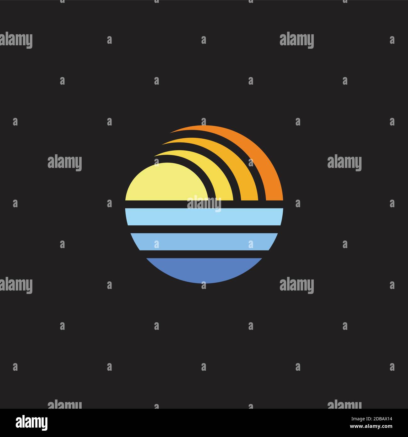 Sonne Ozean Gradient geometrische Kreis Logo Vektor Stock Vektor