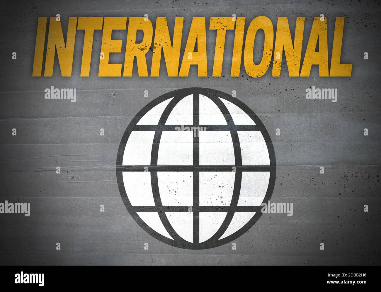 Internationalen Globus-Symbol Konzept Hintergrund. Stockfoto