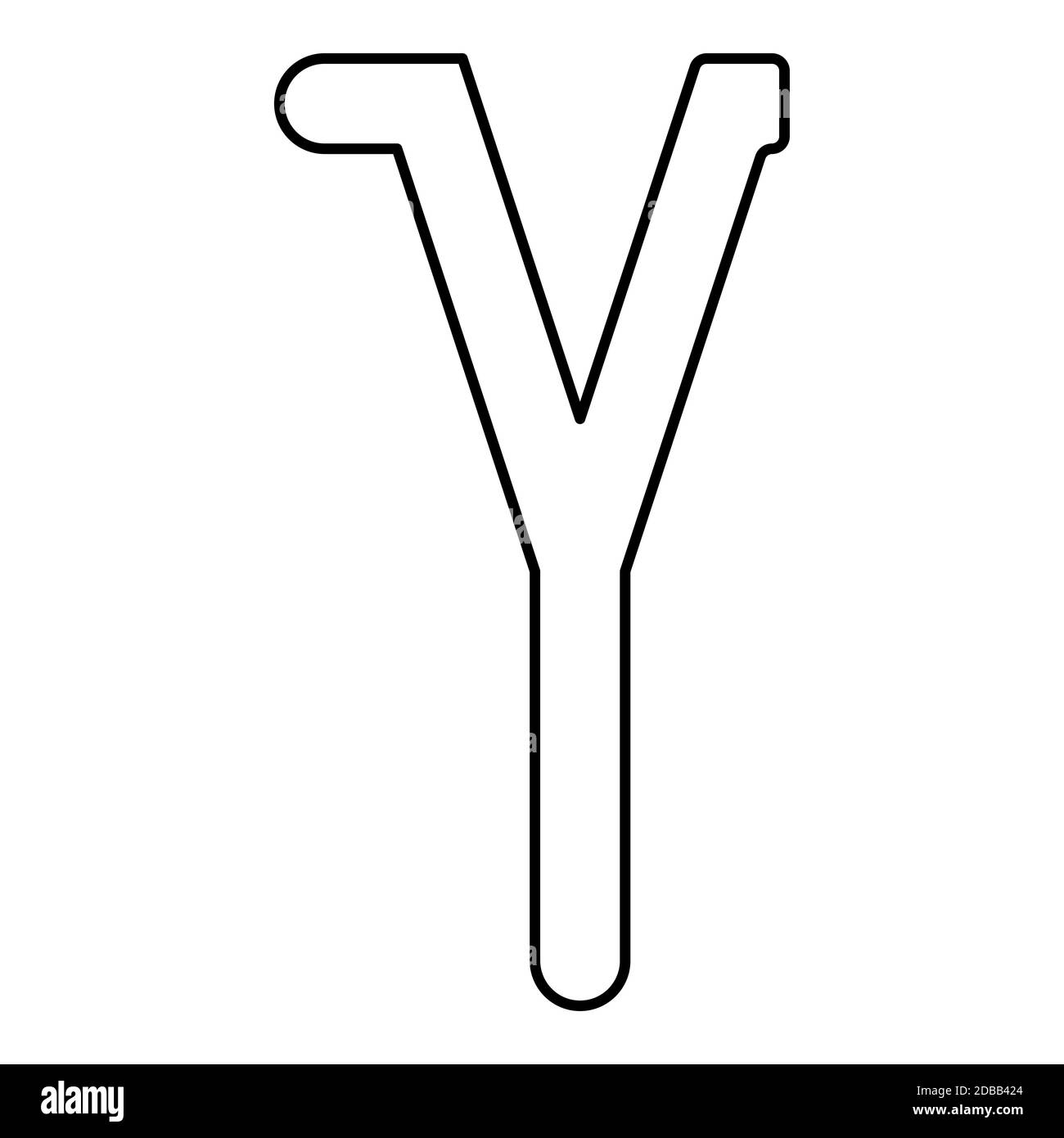 Gamma griechisch Symbol kleiner Buchstabe Kleinbuchstaben Schrift Symbol Umriss schwarz Farbe Vektor Illustration flach Stil einfaches Bild Stockfoto