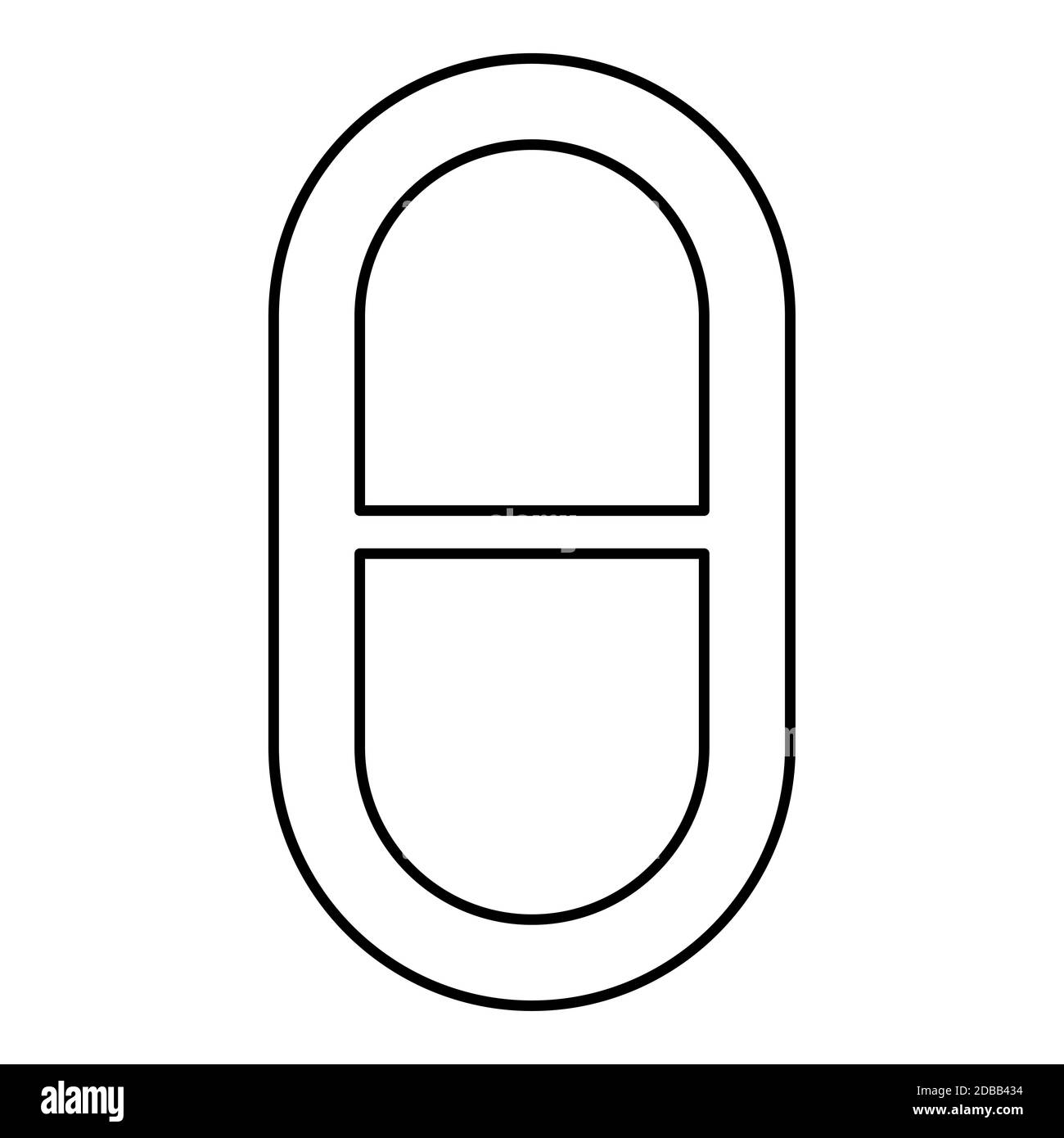 Theta griechisch kleine Symbol Kleinbuchstaben Schrift Symbol Umriss schwarz Farbe Vektor Illustration flach Stil einfaches Bild Stockfoto