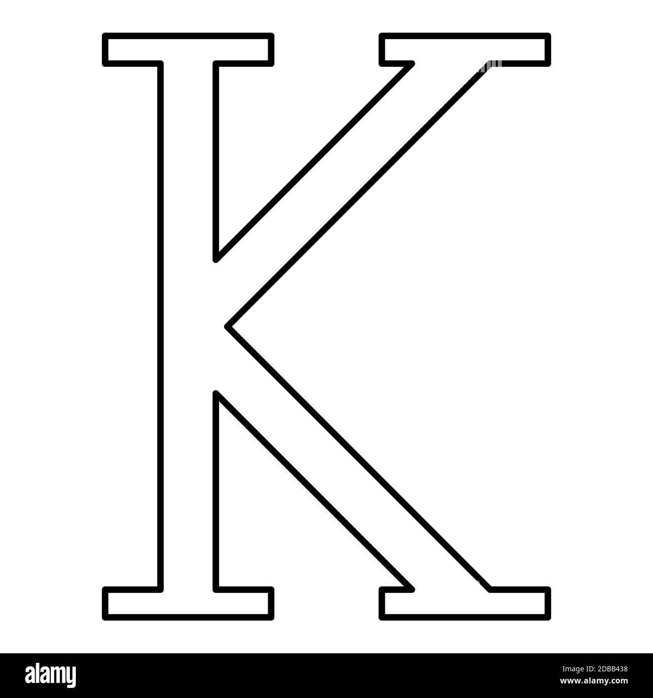 Kappa griechisch Symbol Großbuchstaben Großbuchstaben Schrift Symbol Umriss  schwarz Farbe Vektor Illustration flach Stil einfaches Bild Stockfotografie  - Alamy