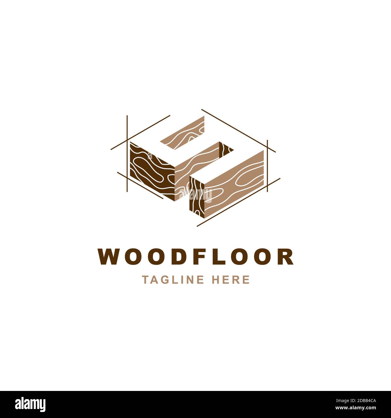 Holz-Logo mit Buchstaben S Form Illustration Vektor Design-Vorlage Stock Vektor