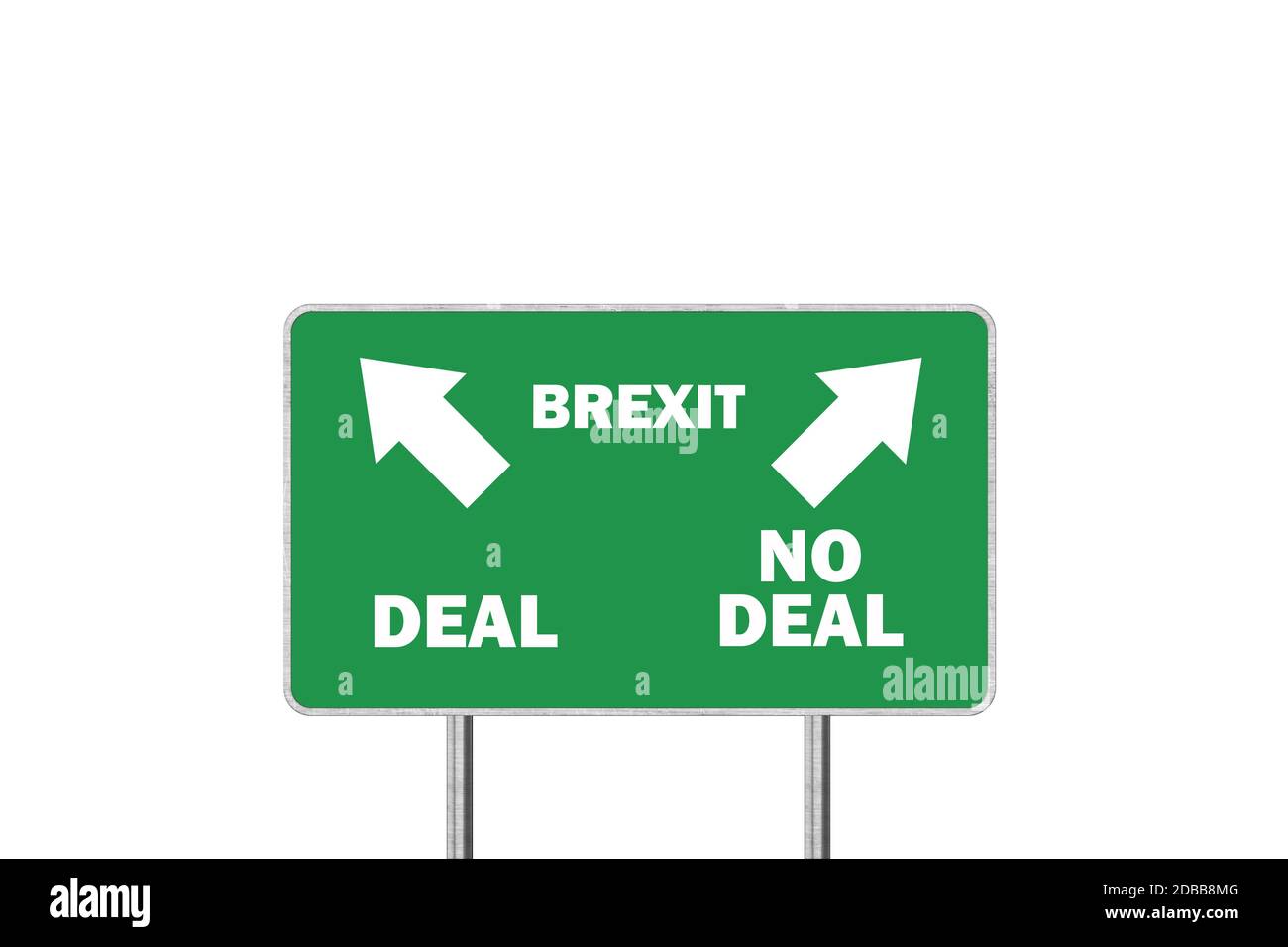 Brexit, Deal or No Deal Konzept. Schild mit Pfeilen und Text Stockfoto