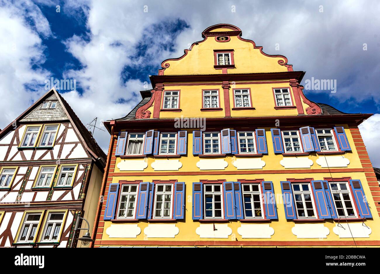 Historische Fachwerkhäuser in Butzbach, Deutschland Stockfoto