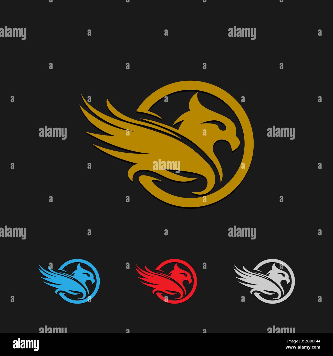 Steinadler mit schwarzem Hintergrund, Vektor, Abbildung Stock Vektor