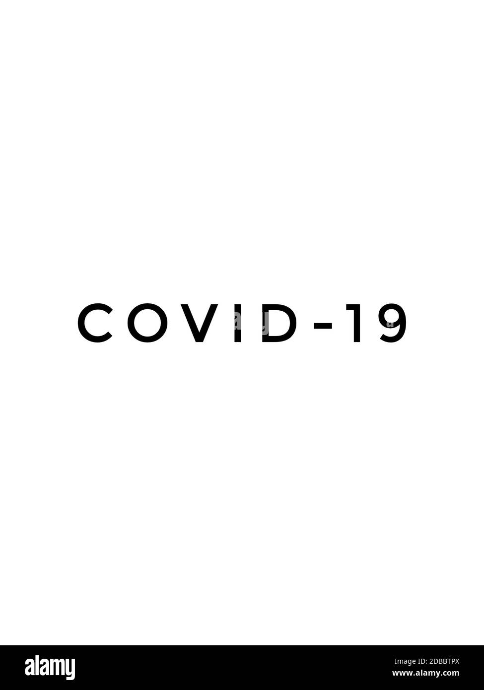 COVID-19-Text Stockfoto