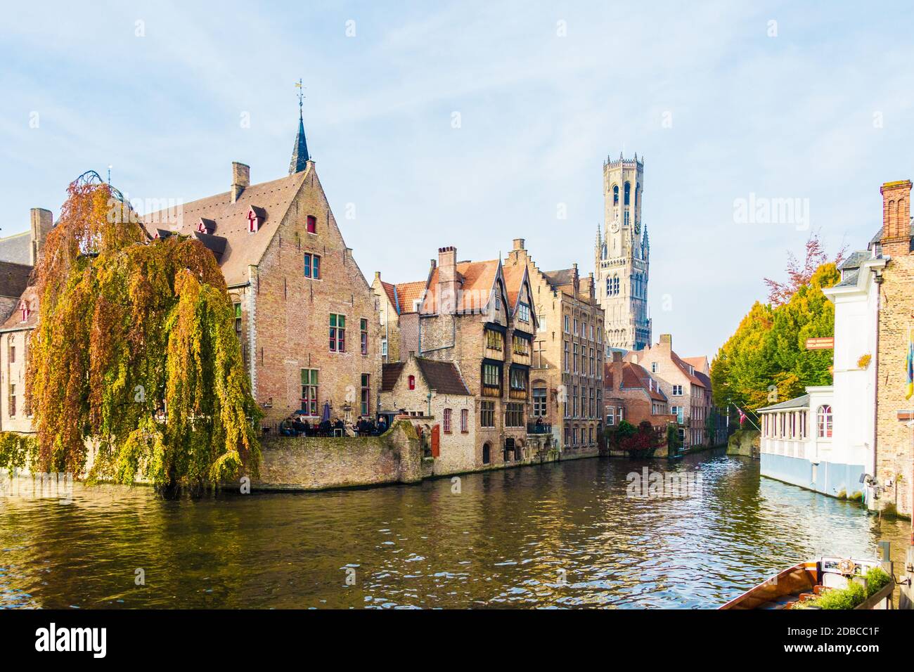 Belguim Brügge 30. Oktober 2016 Kanal und mittelalterliche Häuser. Brügge Stockfoto