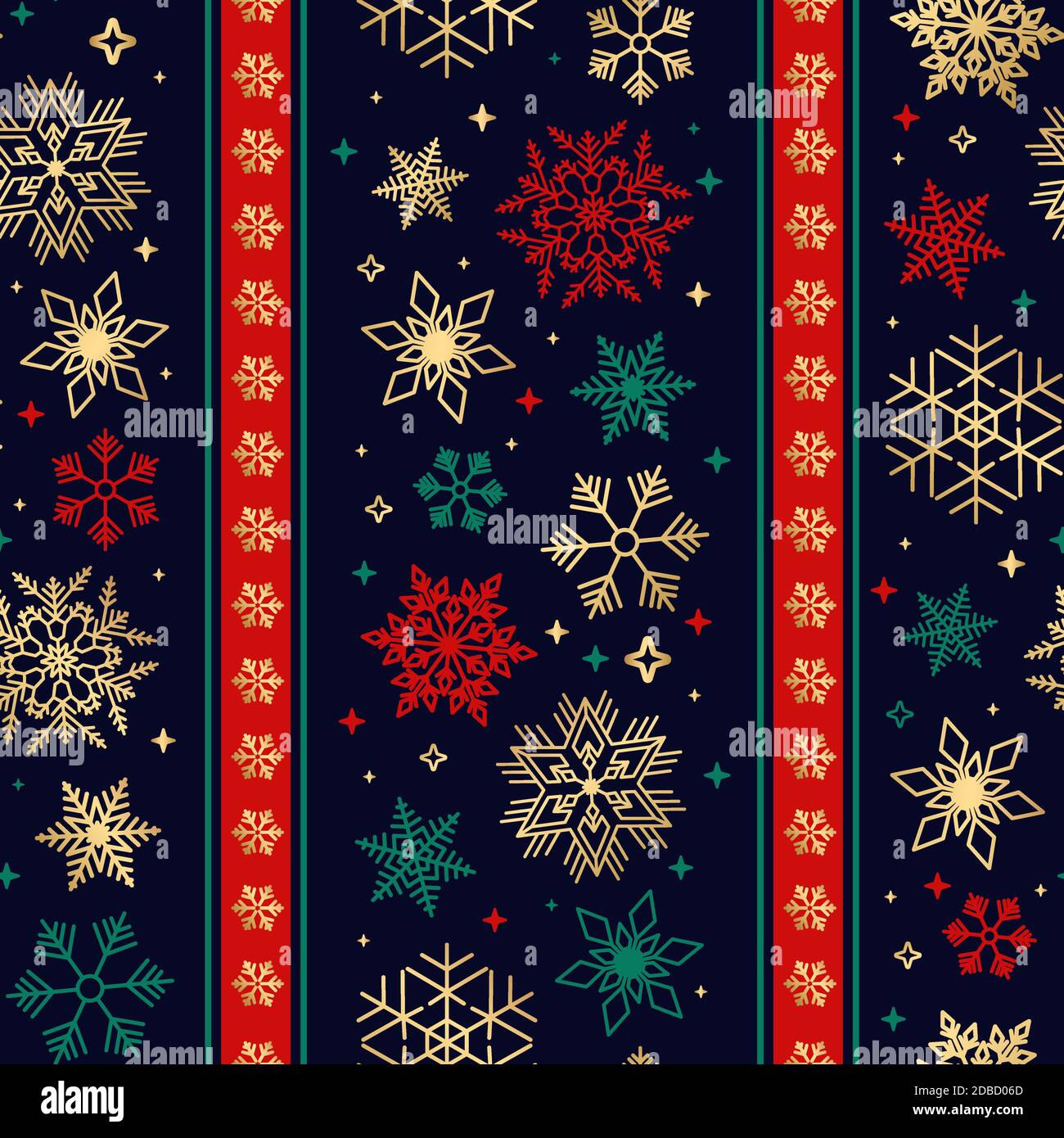 Nahtloses Band mit weihnachtlicher Schneeflocke Stock Vektor