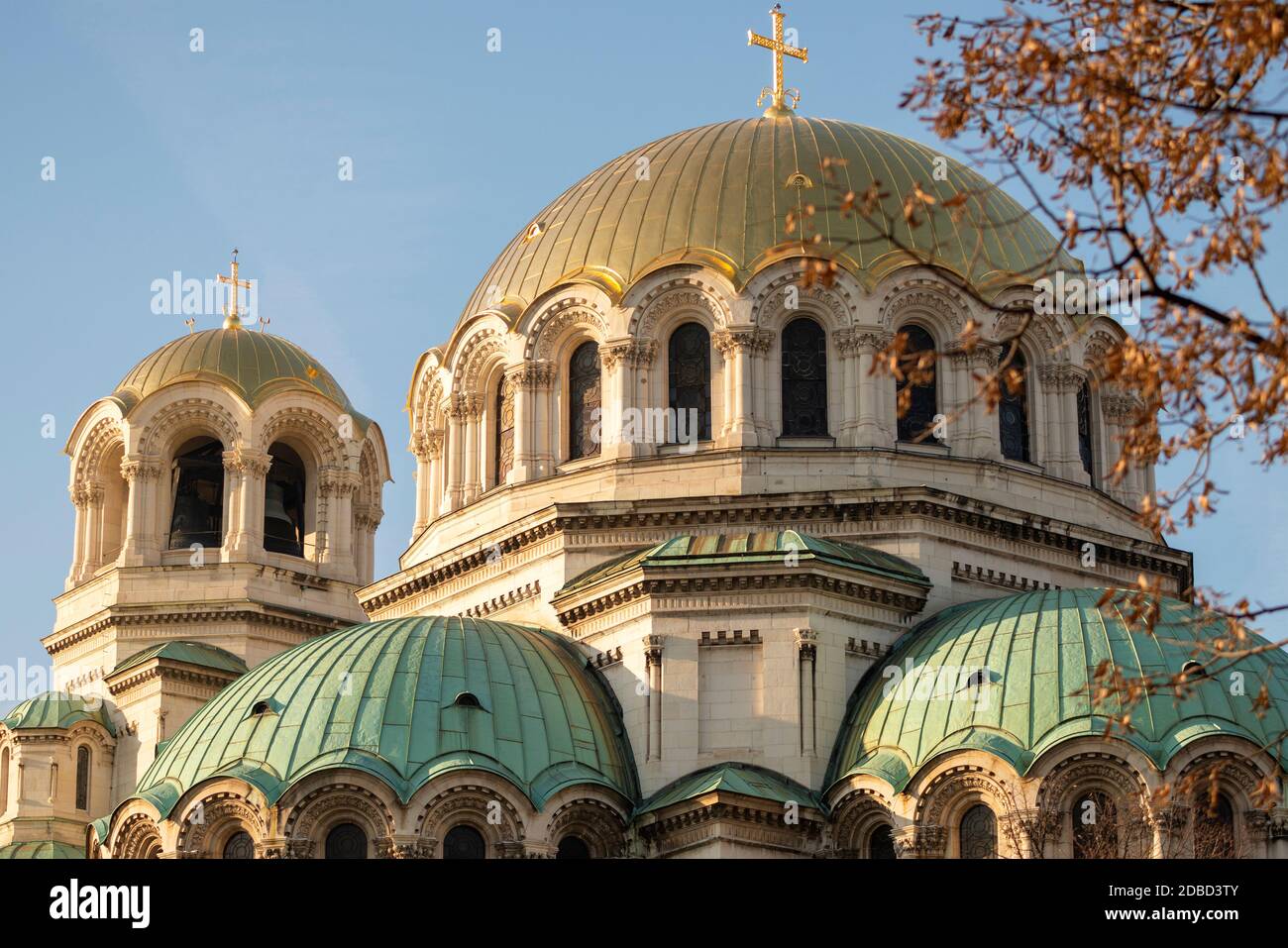 Alexander-Newski-Kathedrale Sofia Bulgarien. Die goldenen Kuppeln der Alexander-Newski-Kathedrale Stockfoto