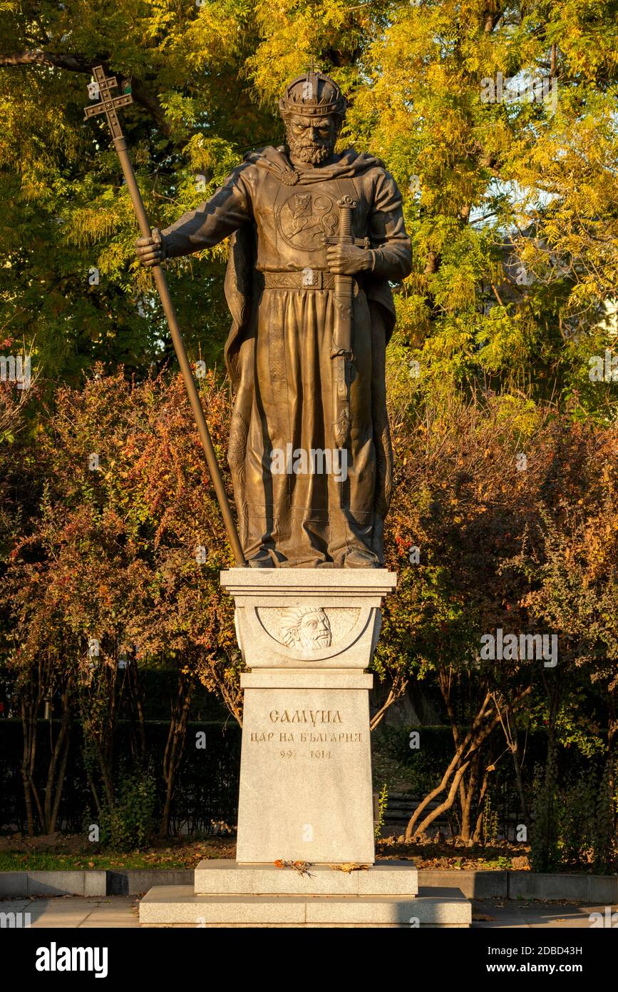 Statue des Zaren Samuil oder Samuel in Sofia Bulgarien - Zar von Bulgarien oder bulgarischer Kaiser im 10.-11. Jahrhundert, Osteuropa, Balkan, EU Stockfoto