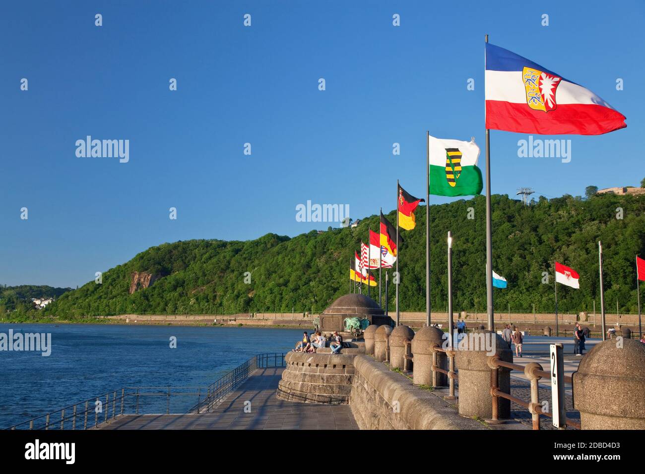 Geographie / Reisen, Deutschland, Rheinland-Pfalz, Koblenz, Deutsche Ecke am Zusammenfluss von Mosel A, Additional-Rights-Clearance-Info-not-available Stockfoto