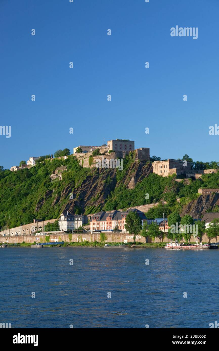 Geographie / Reisen, Deutschland, Rheinland-Pfalz, Koblenz, Ansicht von deutscher Ecke über Rhein nach for, Additional-Rights-Clearance-Info-not-available Stockfoto