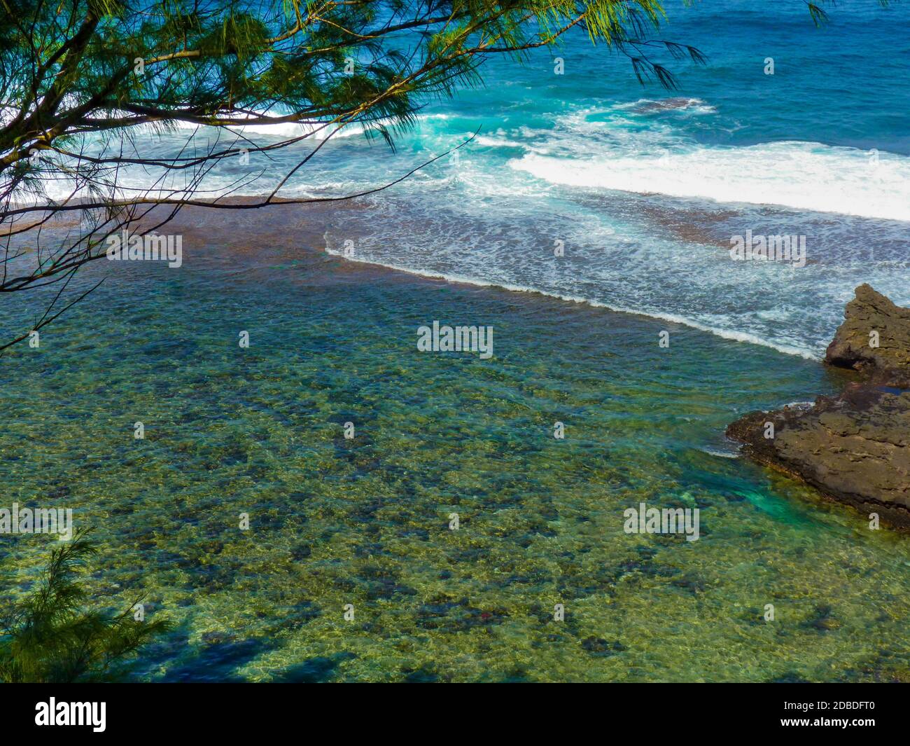 Roche qui pleure, Gris Gris Beach auf Mauritius Stockfoto