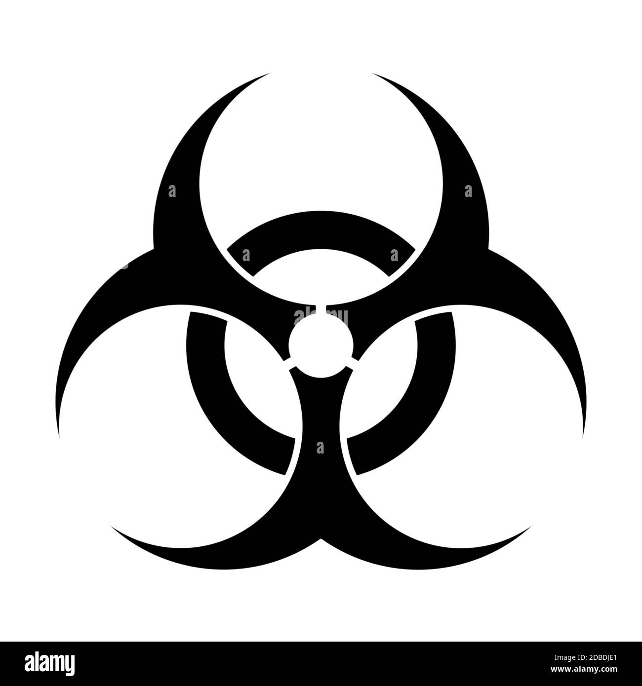 Biohazard Black Silhuette Sign Isoliert Auf Weißem Hintergrund Stockfoto